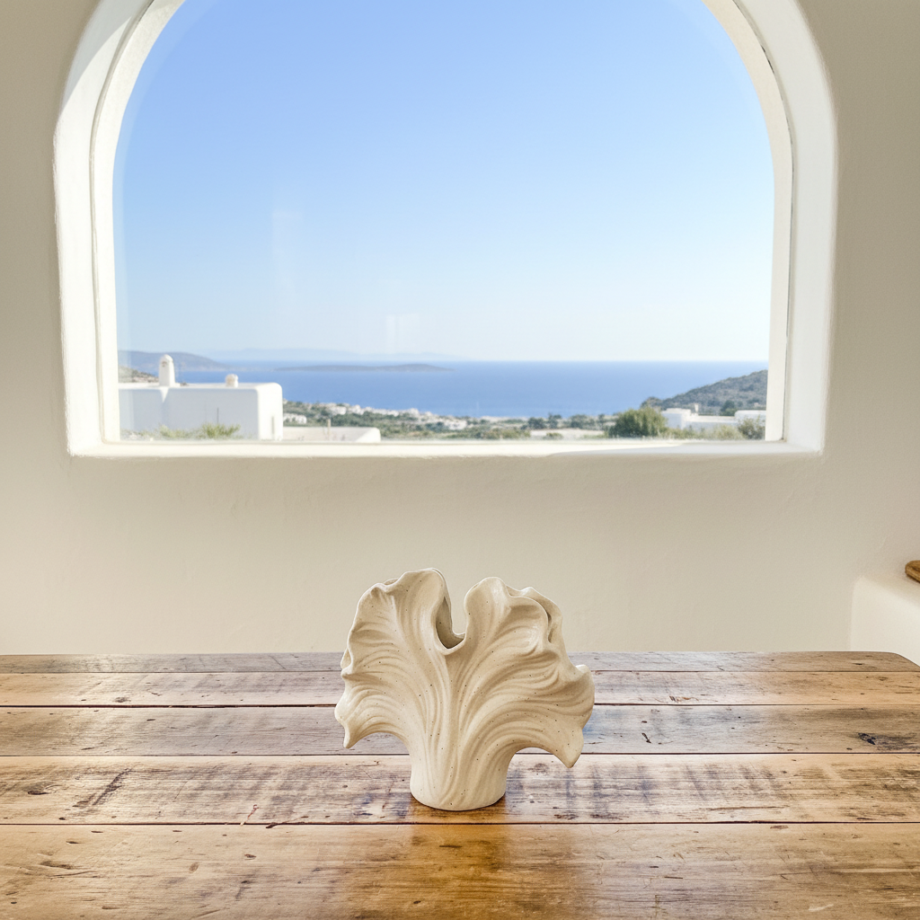 Florero Forma Coral Cerámica 15 cm - Diseño Orgánico Inspirado en el Mar Florero Frank Home Chile