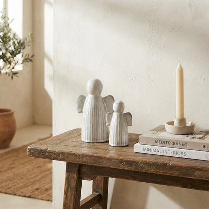 Set 2 Ángeles Cerámica Esmaltada Adorno Frank Home Chile
