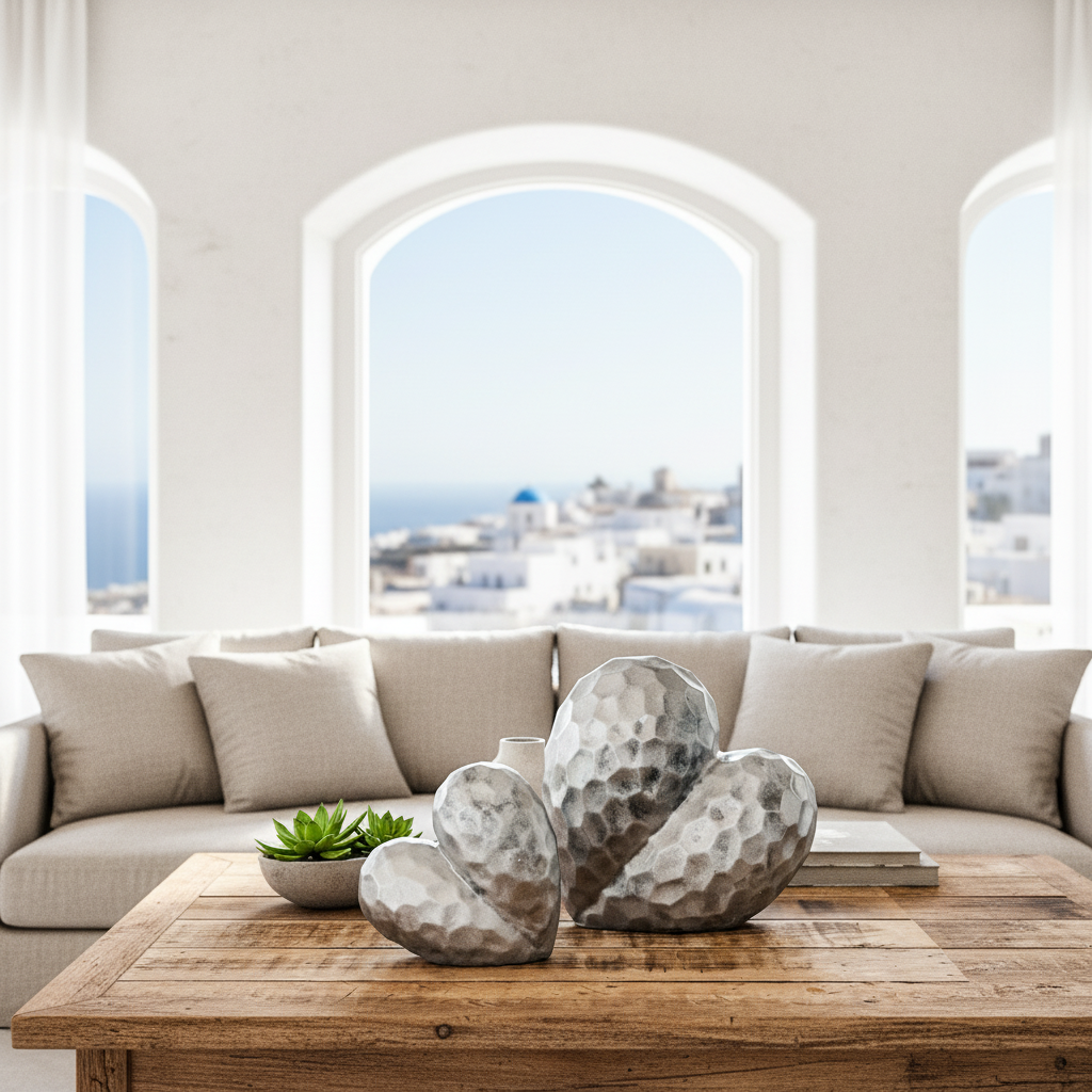 Adorno Corazón Cerámica Esmaltado Envejecido Metálico Facetado Adorno Frank Home Chile