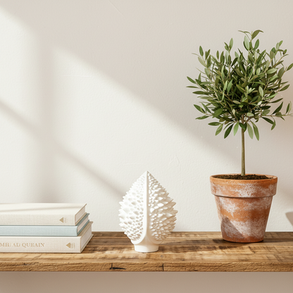 Adorno Piña Cerámica Blanco y Dorado 20cm - Estilo Siciliano Adorno Frank Home Chile