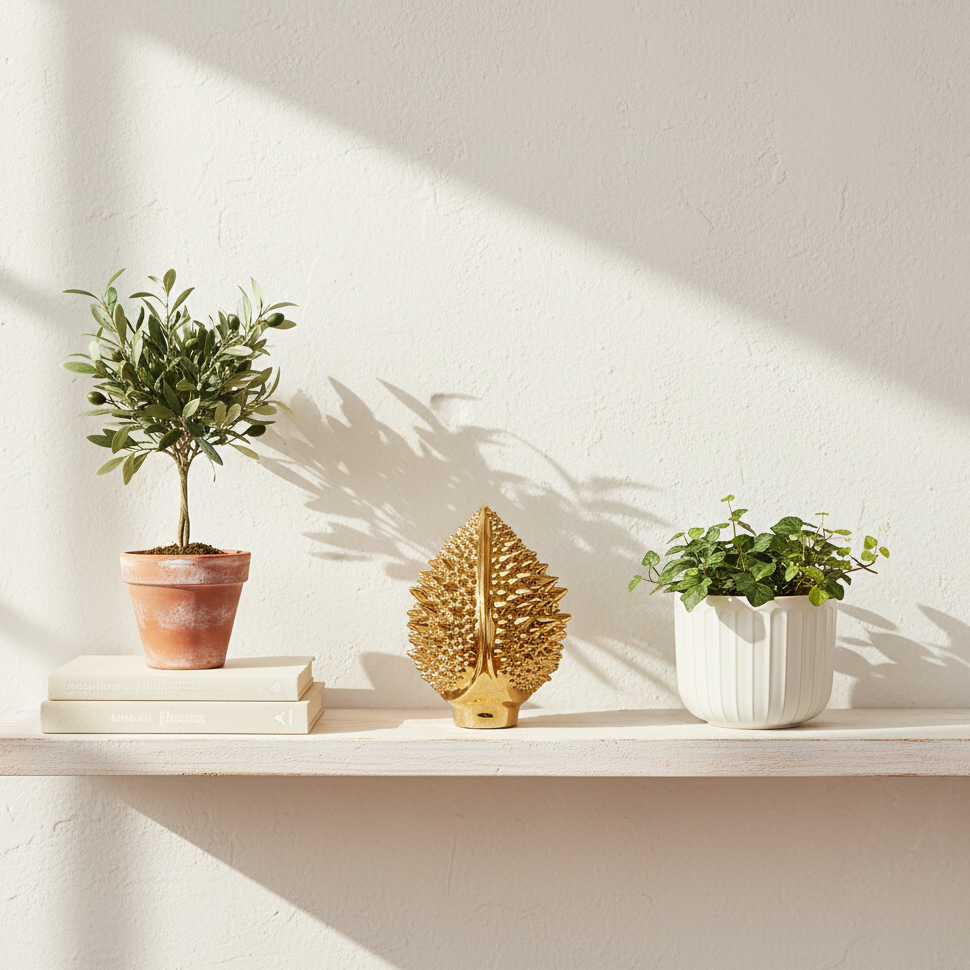 Adorno Piña Cerámica Blanco y Dorado 20cm - Estilo Siciliano Adorno Frank Home Chile