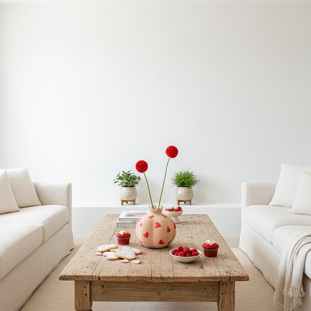 Florero Granada Cerámica Texturada Diseño Corazones Florero Frank Home Chile