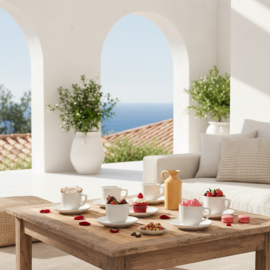 Set 6 Tazas con Platillo Cerámica 60ml - Elegante Set Tazas Frank Home Chile