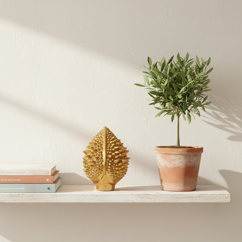 Adorno Piña Cerámica Blanco y Dorado 20cm - Estilo Siciliano Adorno Frank Home Chile