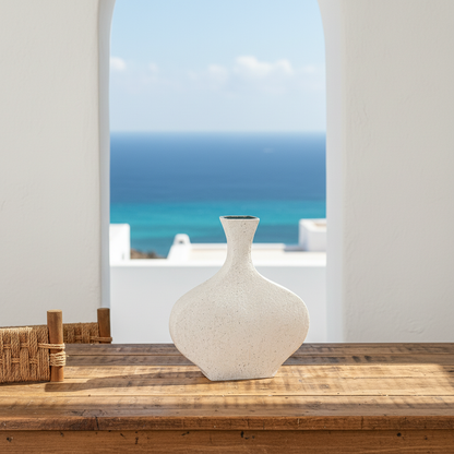 Florero Ánfora Cerámica Texturada Blanca 30.5cm | Frank Home Decoración Frank Home Chile
