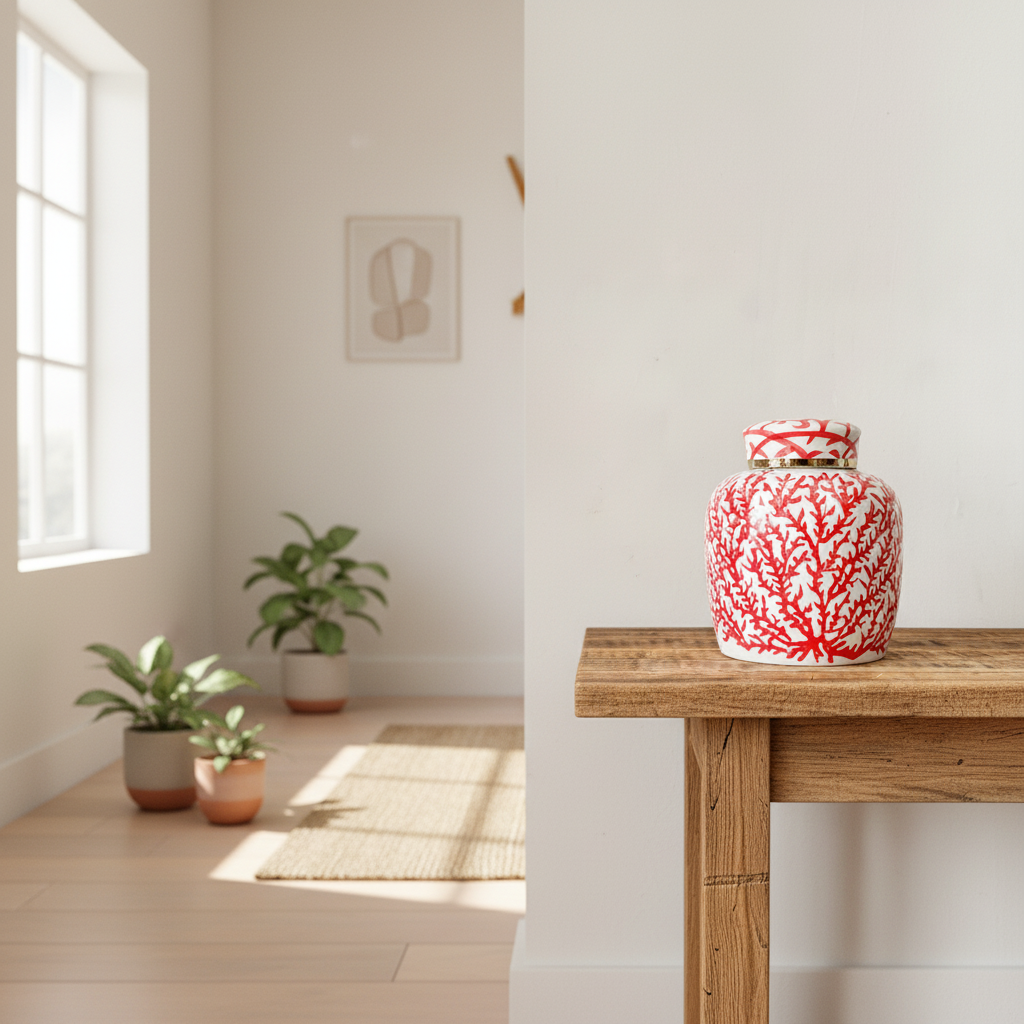 Ánfora Cerámica Esmaltada Pintada a Mano Anfora Frank Home Chile