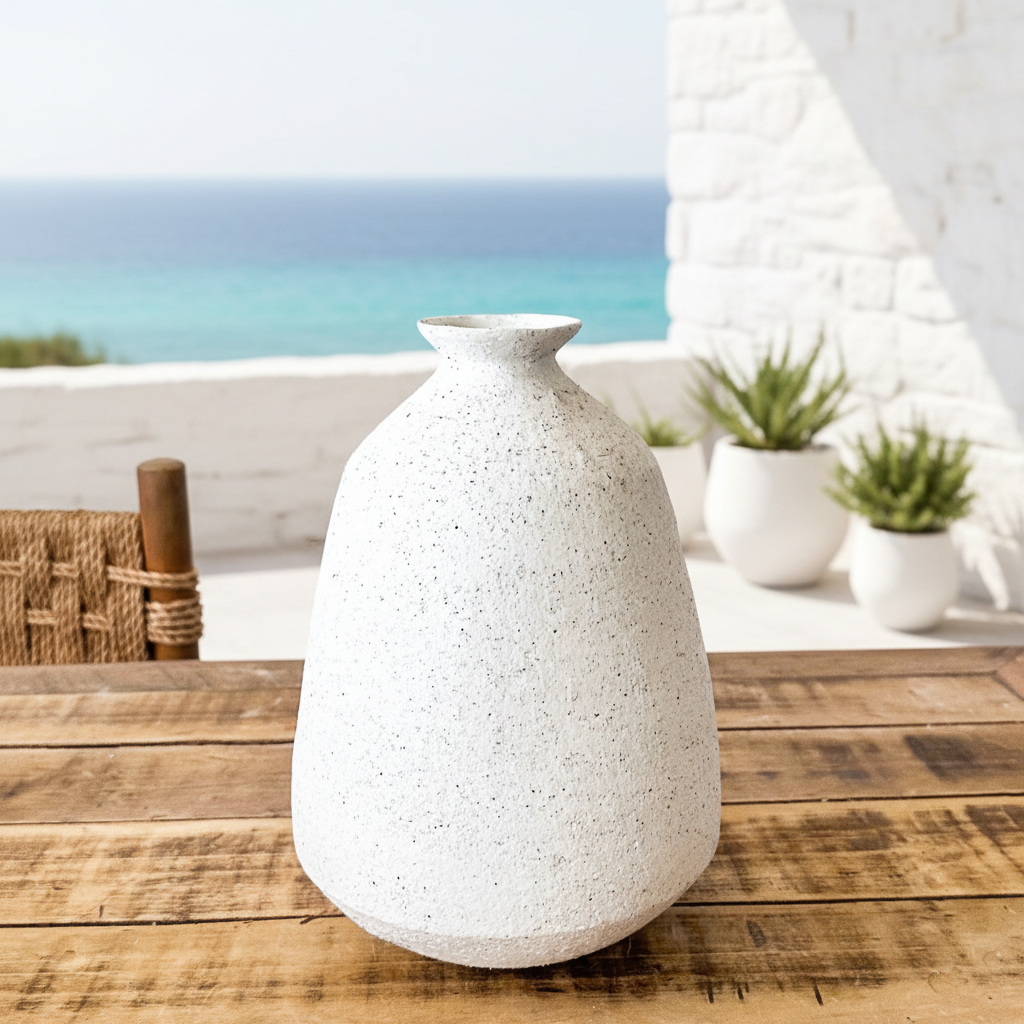 Jarrón Cerámica Texturada 29cm Florero Frank Home Chile