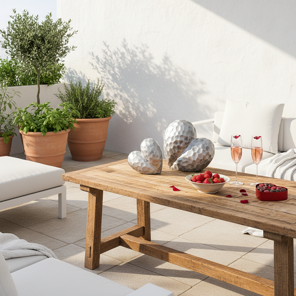 Adorno Corazón Cerámica Esmaltado Envejecido Metálico Facetado Adorno Frank Home Chile