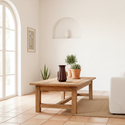 Florero Geométrico Cerámica Café o Gris - Diseño Moderno Florero Frank Home Chile