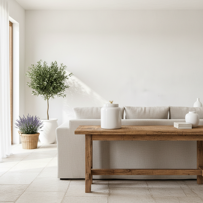 Ánfora Cerámica Esmaltada Blanca Tapa con Corona Anfora Frank Home Chile