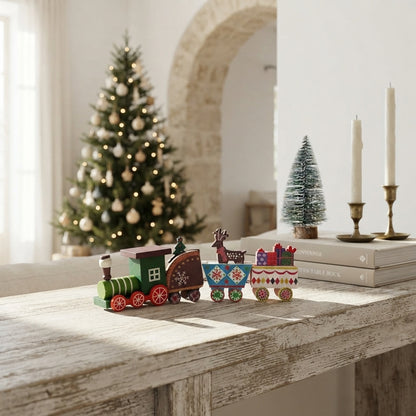 Tren Decorativo de Madera Navideño 20 cm Adorno Frank Home Chile