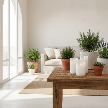 Set 3 Velas Led a Pilas - Iluminación Decorativa Set Velas Frank Home Chile