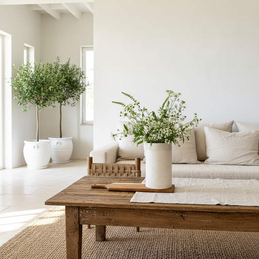 Florero Cerámica Texturada 20cm - Diseño Cilíndrico Refinado Florero Frank Home Chile