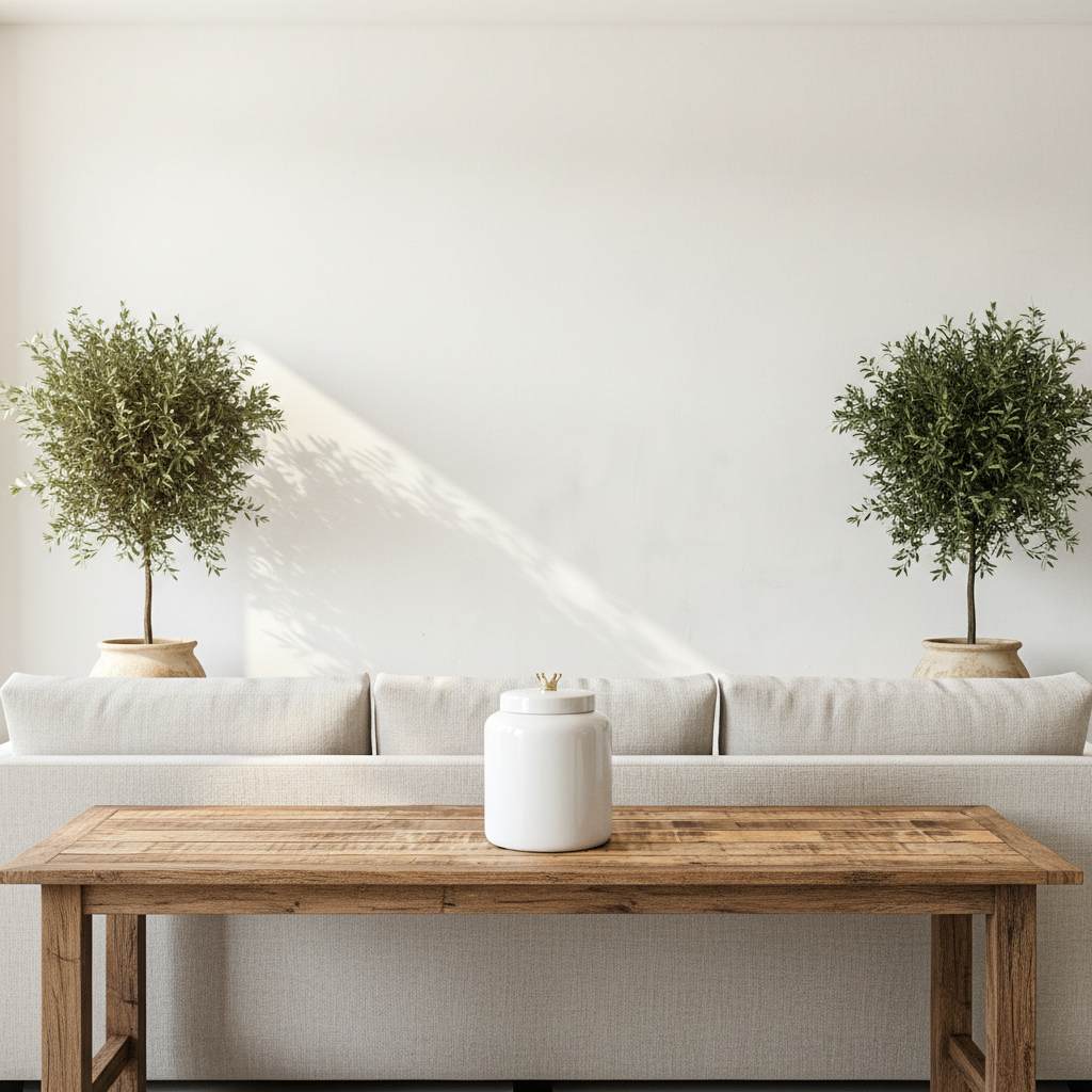 Ánfora Cerámica Esmaltada Blanca Tapa con Corona Anfora Frank Home Chile