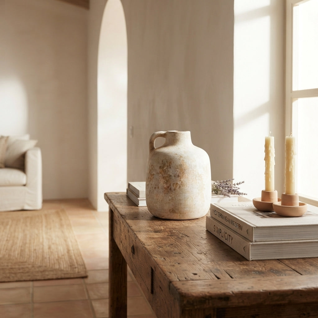 Jarra Decorativa Cerámica Esmaltada Rústica Jarrón Frank Home Chile
