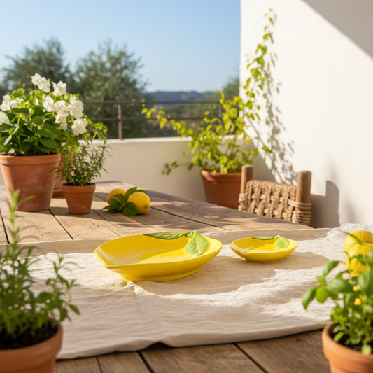 Platillo Cerámica Limón - Diseño Fresco 2 Tamaños Frank Home Chile