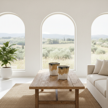 Porta Macetero Hexagonal Cerámica Esmaltada 16.5cm Porta Macetero Frank Home Chile