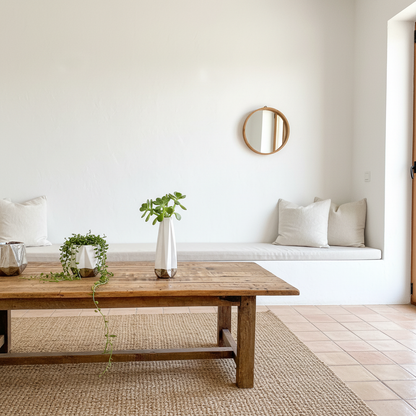 Florero Geométrico Cerámica Blanco Base Plata - Diseño Moderno Florero Frank Home Chile