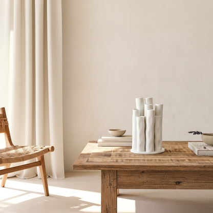 Florero Tubos Cerámica Esmaltada - Diseño Moderno Escultural Florero Frank Home Chile