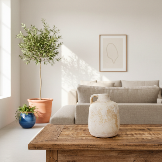 Jarra Decorativa Cerámica Esmaltada Rústica Jarrón Frank Home Chile