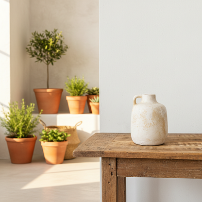 Jarra Decorativa Cerámica Esmaltada Rústica Jarrón Frank Home Chile