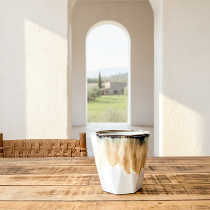 Porta Macetero Hexagonal Cerámica Esmaltada 16.5cm Porta Macetero Frank Home Chile