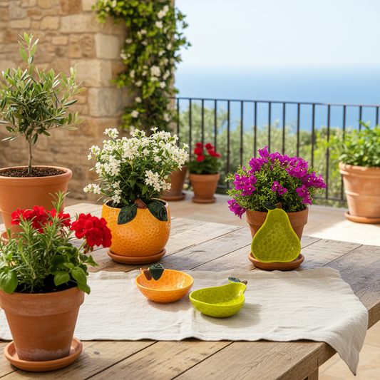 Set Pocillos Cerámica Pera y Naranja - Diseño Frutal pocillo Frank Home Chile