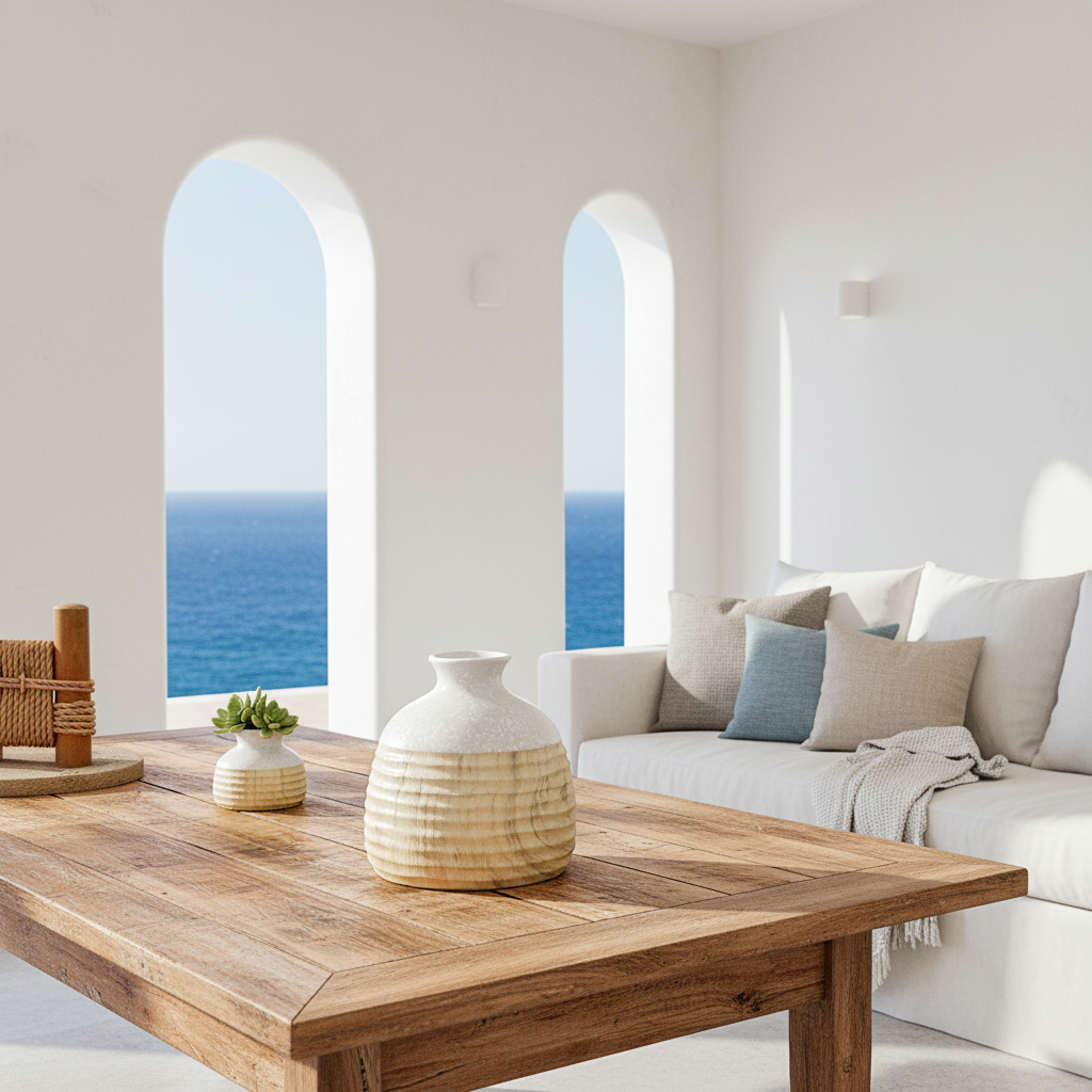 Florero Cerámica Bicolor Beige 18.5cm Artesanal | Frank Home Florero Frank Home Chile