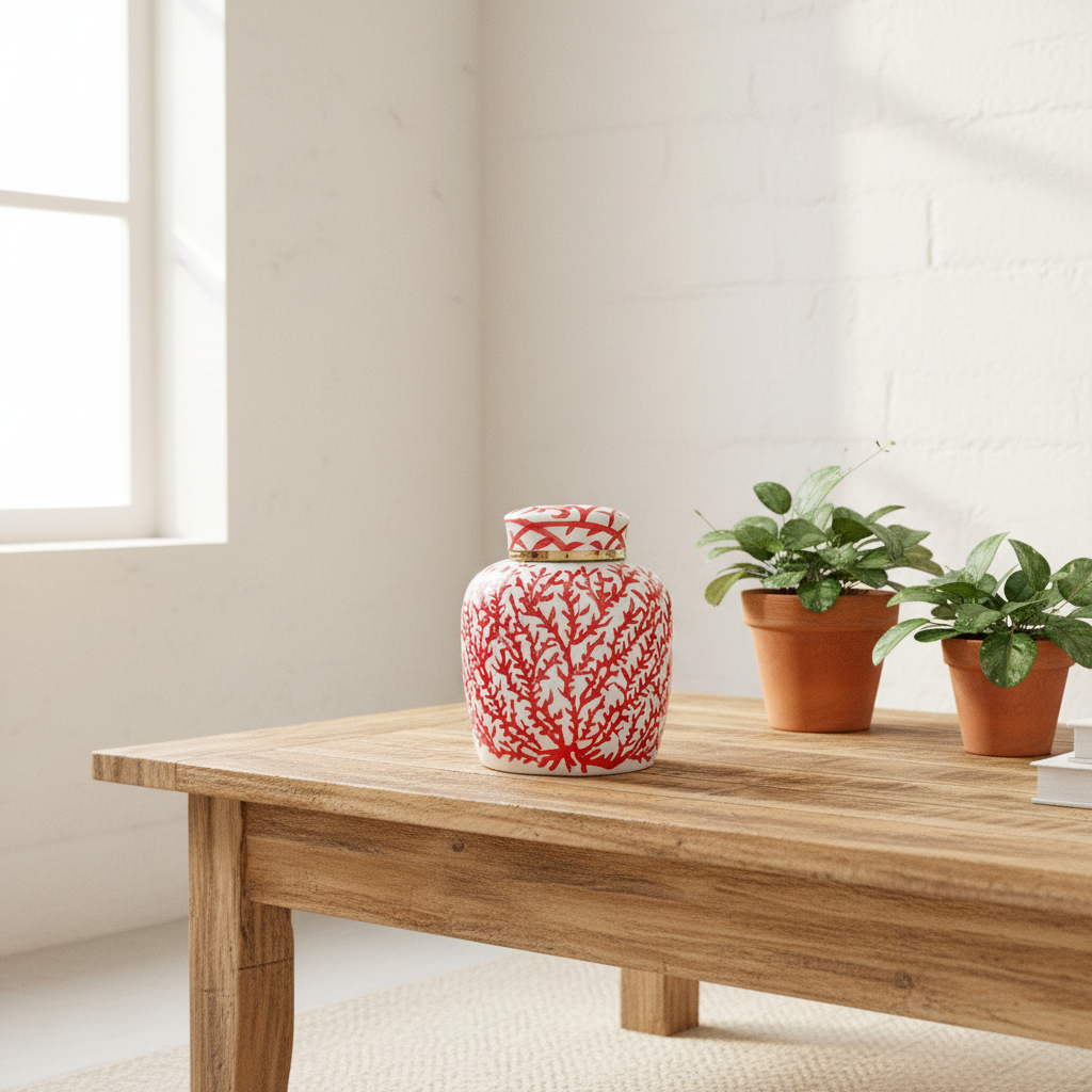 Ánfora Cerámica Esmaltada Pintada a Mano Anfora Frank Home Chile
