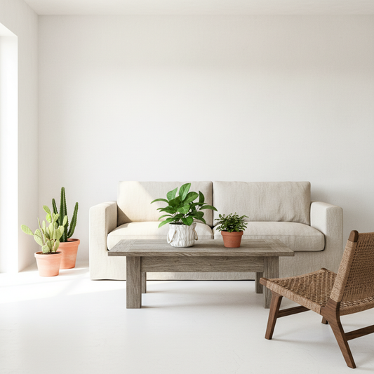 Mini Macetero Cerámica Blanca con Asas de Cuerda Macetero Frank Home Chile