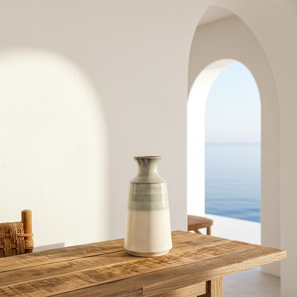 Florero Cerámica Esmaltada Bicolor 30cm Artesanal | Frank Home Florero Frank Home Chile