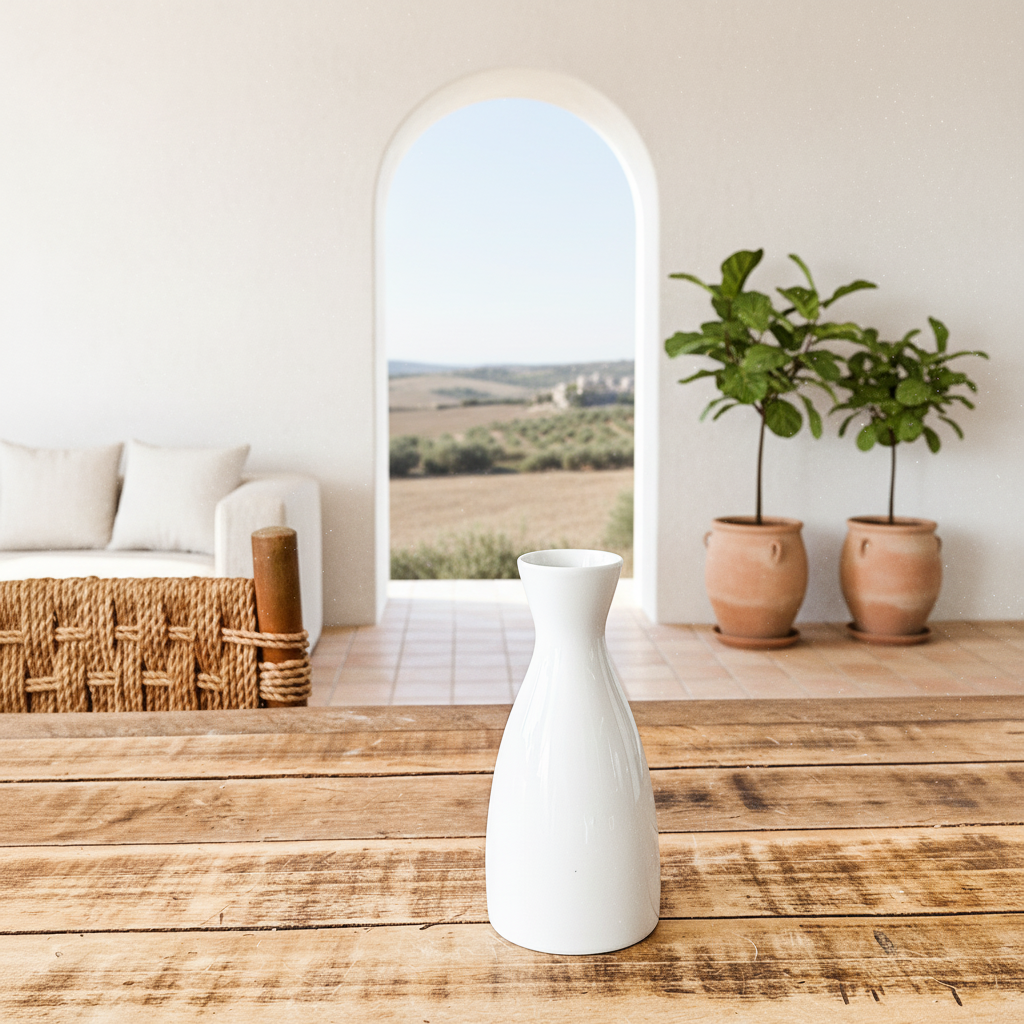 Florero Blanco Cerámica Esmaltada 17cm Florero Frank Home Chile