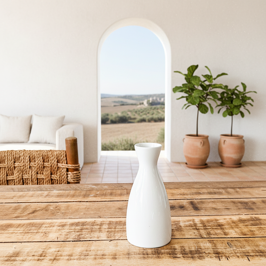 Florero Blanco Cerámica Esmaltada 17cm Florero Frank Home Chile
