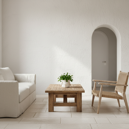 Mini Macetero Cerámica Blanca con Asas de Cuerda Macetero Frank Home Chile