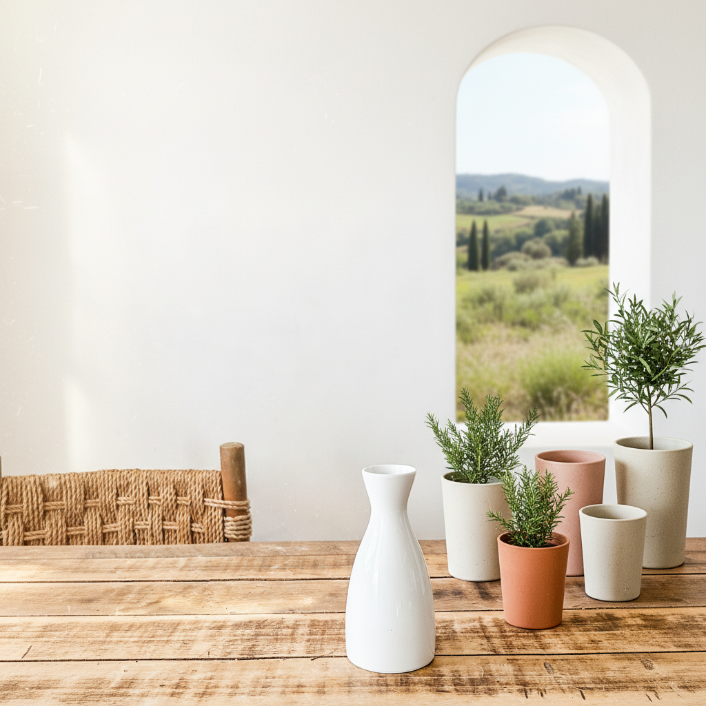 Florero Blanco Cerámica Esmaltada 17cm Florero Frank Home Chile