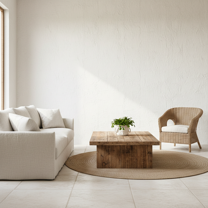 Mini Macetero Cerámica Blanca con Asas de Cuerda Macetero Frank Home Chile