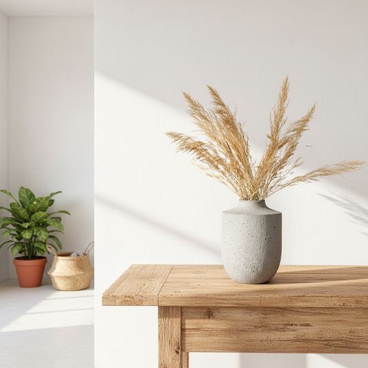 Florero Cerámica Gris Rústico Piedra Florero Frank Home Chile