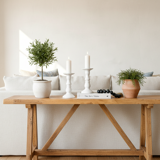 Base decorativa porta vela cerámica blanca Porta Vela Frank Home Chile