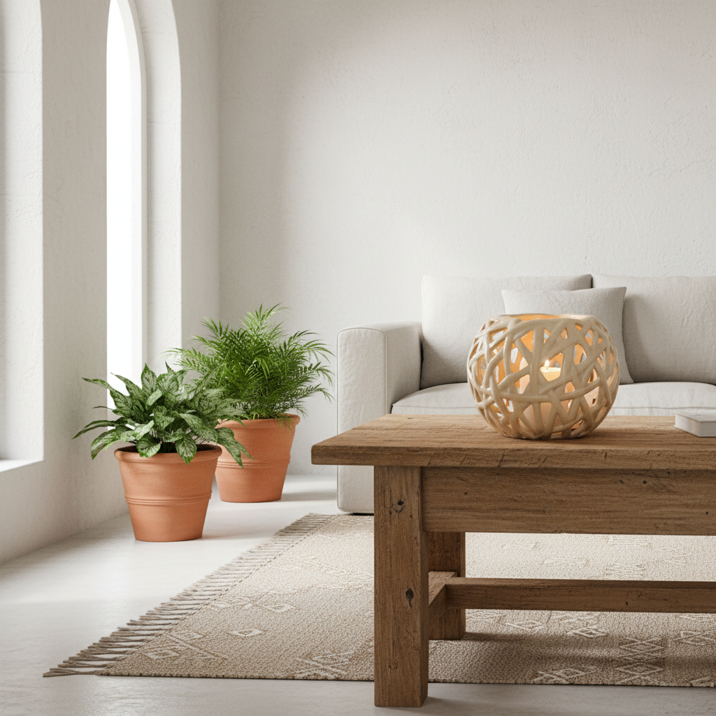 Contenedor Cerámica Tipo Malla Porta Vela Frank Home Chile