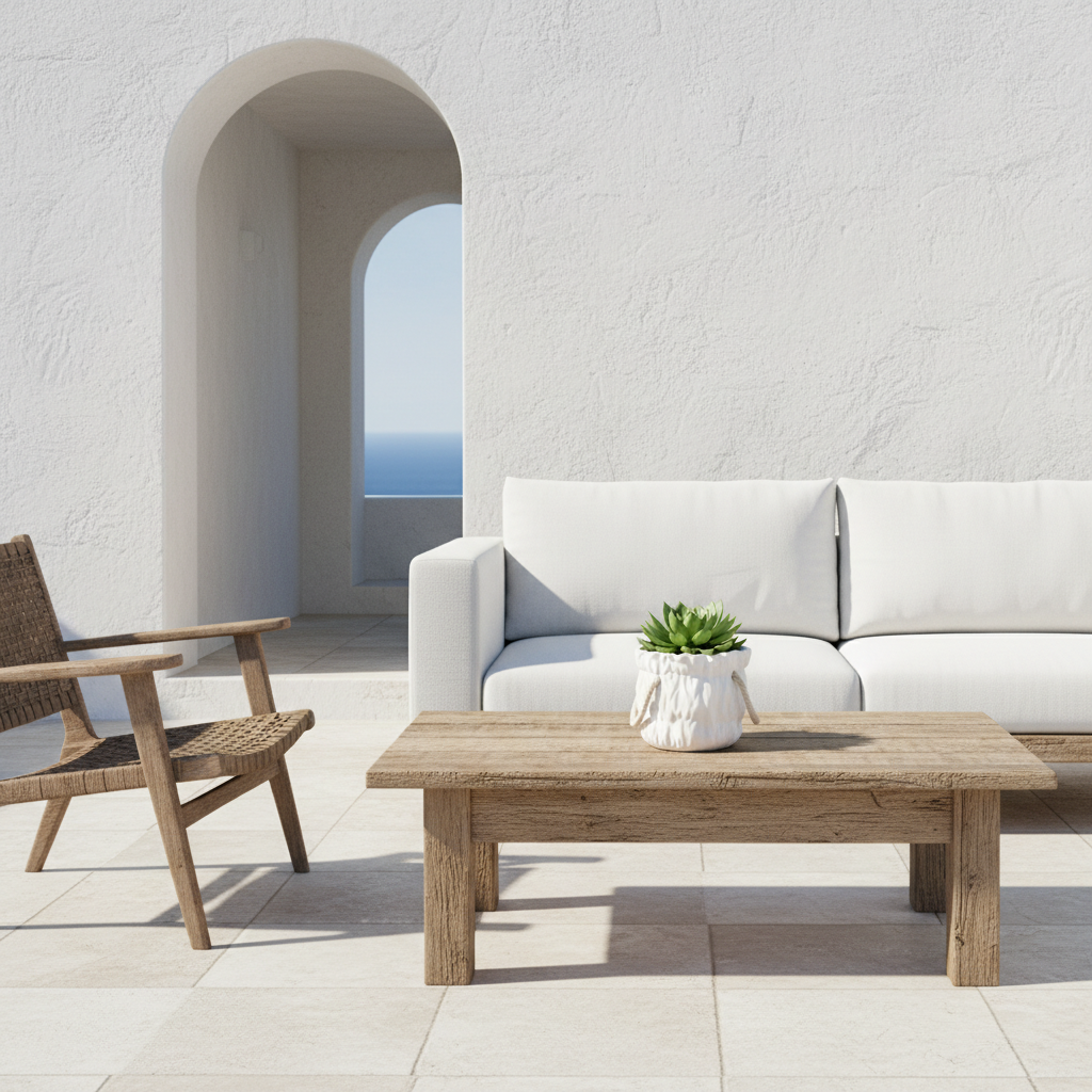 Mini Macetero Cerámica Blanca con Asas de Cuerda Macetero Frank Home Chile