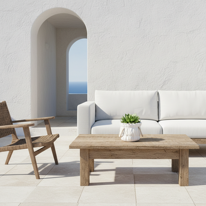 Mini Macetero Cerámica Blanca con Asas de Cuerda Macetero Frank Home Chile