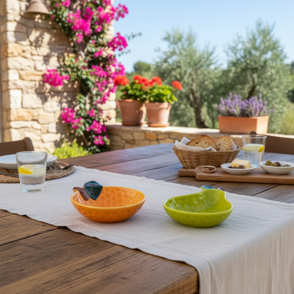 Set Pocillos Cerámica Pera y Naranja - Diseño Frutal pocillo Frank Home Chile