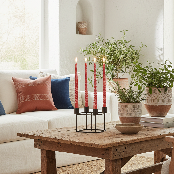 Set 4 Velas Espiral 24 cm Vela Frank Home Chile