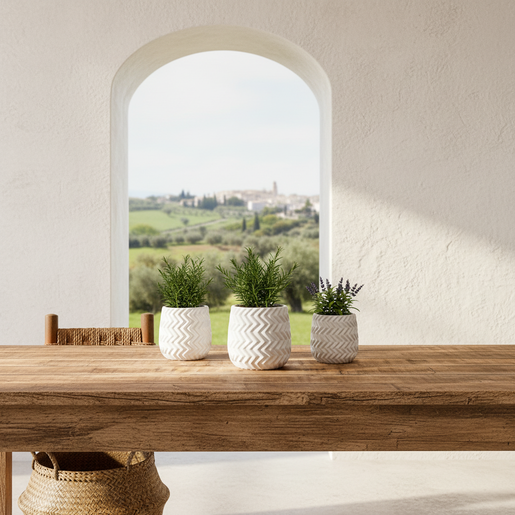 Porta Macetero Cerámica Blanca Textura Geométrica 11cm Porta Macetero Frank Home Chile