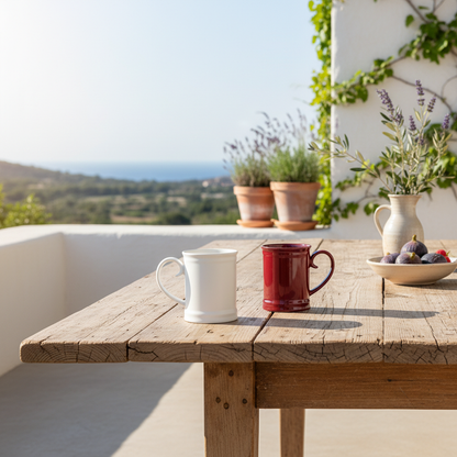 Tazón Cerámica Esmaltada Asa Corazón - Diseño Artesanal Romántico Tazon Frank Home Chile