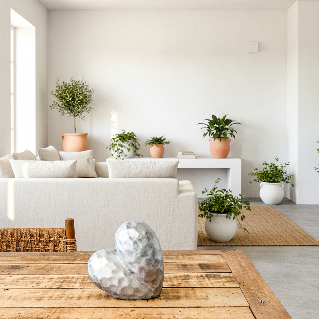 Adorno Corazón Cerámica Esmaltado Envejecido Metálico Facetado Adorno Frank Home Chile