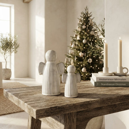 Set 2 Ángeles Cerámica Esmaltada Adorno Frank Home Chile