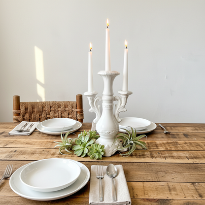 Candelabro Cerámica Esmaltada 3 Brazos - Diseño Elegante Clásico Candelabro Frank Home Chile