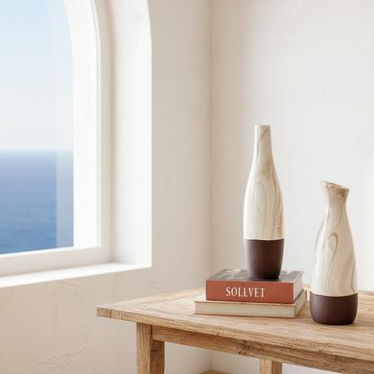 Florero Cerámica Textura Mármol Burdeo Vintage | Frank Home Florero Frank Home Chile