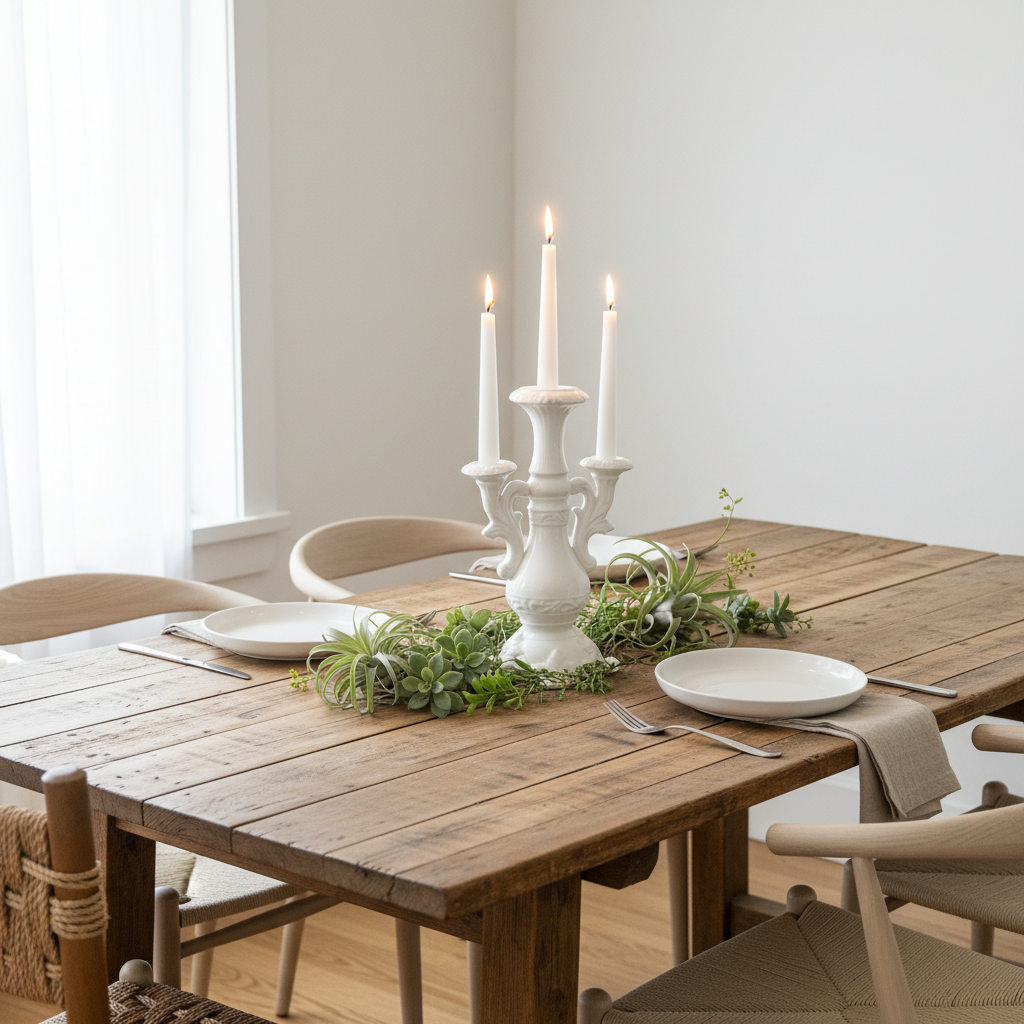 Candelabro Cerámica Esmaltada 3 Brazos - Diseño Elegante Clásico Candelabro Frank Home Chile